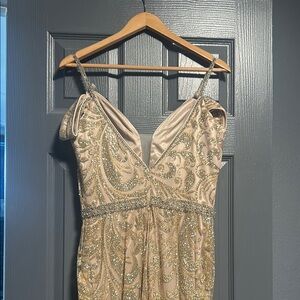 Elegant Gold Evening Dress